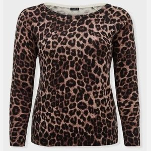 Torrid Size 3 Black Brown Leopard Sweater 3x